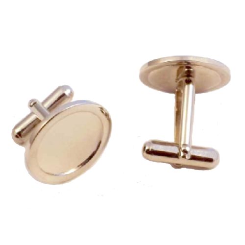 Cufflink Pair Round 16mm silver